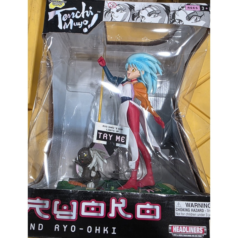 RARE Equity Tenchi Muyo Ryoko & Ryo-Ohki Super D Statue Anime Figure Damage Box